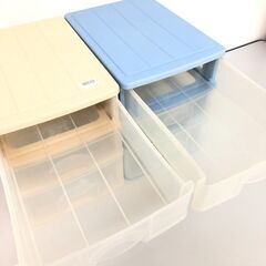 stp-3453　書類ケース　2個セット　3段　卓上　引出収納　引出ケース　プラスチック　レターケス　小物入れ　書類　文房具　卓上整理の画像