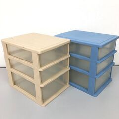 stp-3453　書類ケース　2個セット　3段　卓上　引出収納　引出ケース　プラスチック　レターケス　小物入れ　書類　文房具　卓上整理の画像