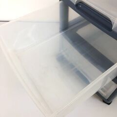 stp-3454　サイドチェスト　4段　ネイビー　キャスター付き　プラスチック　引出収納　デスクサイド　キャビネット　収納ボックス　書類　事務用品の画像