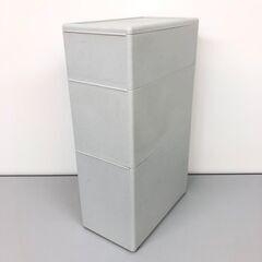 stp-3455　スリムチェスト　3段　グレー　2輪キャスター　プラスチック　引出収納　隙間収納　すき間ワゴン　ストッカー　キッチン　洗面所の画像
