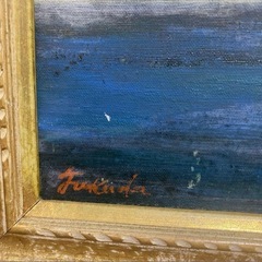 油彩画 山と湖の風景 (五色沼と裏磐梯山) 肉筆の画像