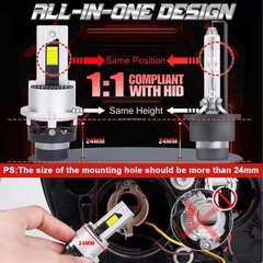 【D4S専用】 HID→LEDバルブ2個セット車検対応 爆光キャンセラー内蔵！の画像