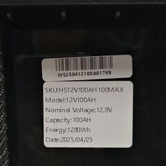リン酸リチウムバッテリー　12V　100AH【LiFeP04】_4 現品管理番号：s1009_005wの画像