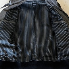 ダークグレー レザーライダージャケットの画像