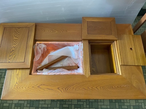 引取限定】中古火鉢机高級囲炉裏テーブル引出し付き (お宝ジャングル