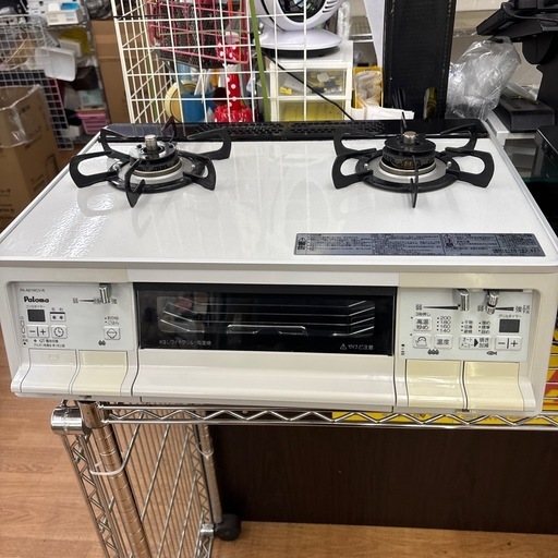 ☆ドリーム荒牧店☆ジモティー割引有☆【クリーニング済み】パロマ/都市ガステーブル/PA-A61WCV-R/2017年製