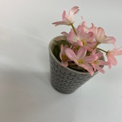 サボテン陶器と造花の画像