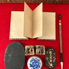 中国「藝苑珍品」徽歙老 胡開文 芸苑ミニ書道具 芸苑珍品 硯 筆 墨 朱肉 印泥の画像