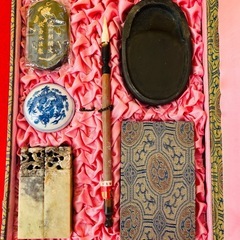 中国「藝苑珍品」徽歙老 胡開文 芸苑ミニ書道具 芸苑珍品 硯 筆 墨 朱肉 印泥の画像