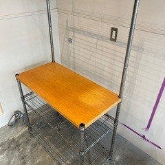 ホームエレクター ワイヤーシェルフ メタルラック スチールラック ERECTA 作業台の画像