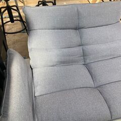 ソファ＆テーブル セット（座椅子風なソファ＆楕円形タイプのガラステーブル）セットの画像