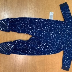 ユニクロ　ミッキー　星柄ロンパース ネイビーの画像