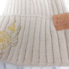 ( M-946 )MISIA 星空のライヴ XII ニットキャップ ニット帽 ベージュ 中古の画像