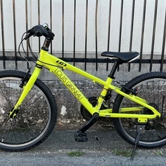 ＜整備済・美品超お得車＞LOUIS GARNEAU・ルイガノ J22  22インチ・ライムイエロー・18段変速 マウンテンバイク・前後タイヤ/チェーン/シフトワイヤー/グリップ新品交換済・子供用自転車の画像