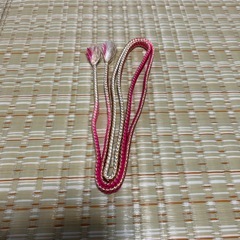 帯締め ピンクと金色 三本組 木箱入りの画像