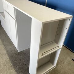 【良品】食器棚 ニトリ 白系 木製 伸縮式 早い者勝ち 引取歓迎 配送OKの画像