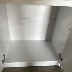 【良品】食器棚 ニトリ 白系 木製 伸縮式 早い者勝ち 引取歓迎 配送OKの画像