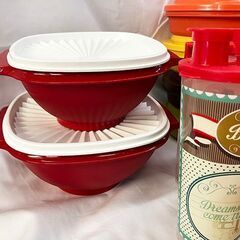 【札幌市内配送可】タッパーウェア/Tupperware 保存容器 まとめて マイクロウェーブ ライスクッカー タンブラー ポピー スタッカブルディスペンサー 等中古 の画像