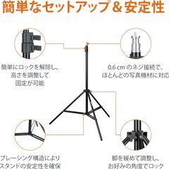 Amazonベーシック ライトスタンド&LED ビデオライト　の画像