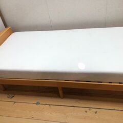  ZINUS ジヌス シングルベッド USB電源 コンセント 木製ベッドフレーム 高反発マットレスセット　【糸島市内 送料無料】251009-7-①の画像