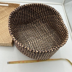 ラタン風 かご＆トレイセット ナチュラルインテリアの画像