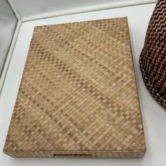 ラタン風 かご＆トレイセット ナチュラルインテリアの画像