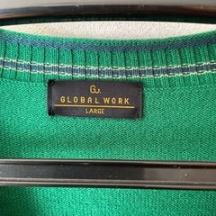 GLOBAL WORK グリーン カーディガン　メンズLの画像
