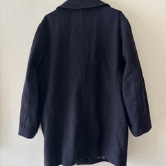 ネイビー ウール ピーコート ダブルブレスト男女兼用　通学にの画像