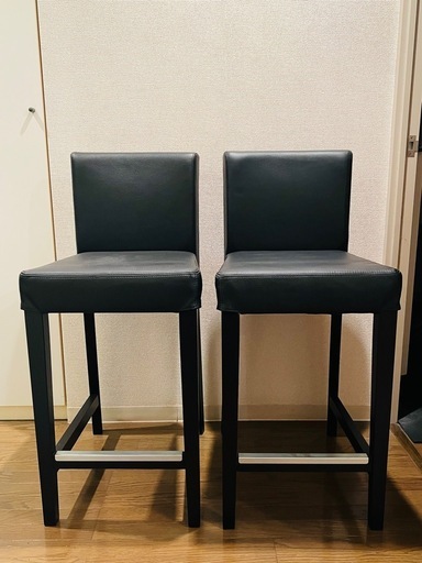 IKEA HENRIKSDAL カウンターチェア IKEAヘンリクスダール レザー カウンターチェア ハイスツール 二脚