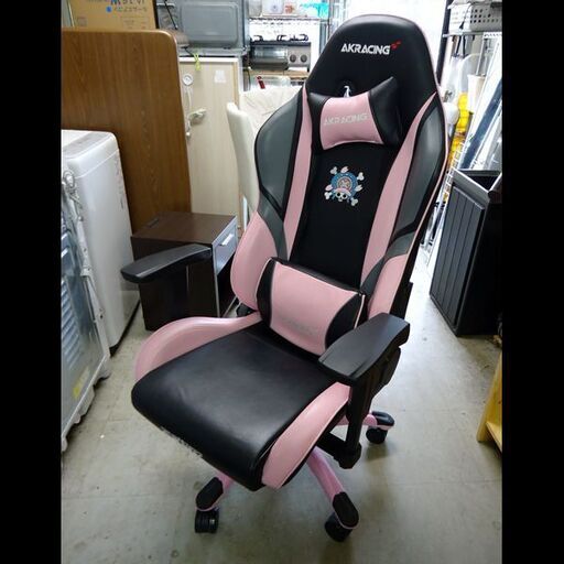 札幌お引き取り限定◆家具◆AKRacing×ONE PIECE◆ワンピース◆コラボ ゲーミングチェア◆チョッパーモデル◆ピンク◆W70 D70 H128-135