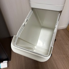 トンボ ゴミ箱 34.5L 日本製 フタ付き 2段 分別 スリム キャスター付 ホワイト セパ 新輝合成の画像