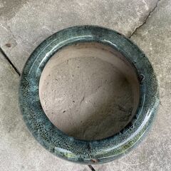 【リユースショップスパークル】火鉢　昭和レトロ　灰入り　メダカ鉢　金魚鉢　陶器製　配送可能♪の画像