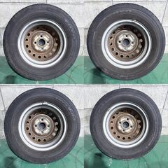 トヨタ ダイハツ 純正 ピクシスバン/ハイゼットカーゴ タイヤ ホイール セット 12インチ 4B 4H 100 +40 145R12 6PR 22年製 トーヨー V-02eの画像