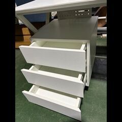 札幌限定配送/お引き取り可◆家具◆ニトリ◆デスクワゴン付デスク/机◆DX001 120 WH◆W120 D54 H72の画像