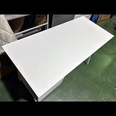 札幌限定配送/お引き取り可◆家具◆ニトリ◆デスクワゴン付デスク/机◆DX001 120 WH◆W120 D54 H72の画像