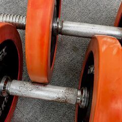 【G-03・税込み】iROTEC アイロテック ラバー付ダンベル 5kg×8枚 2.5kg×4枚 1.25kg×4枚 筋トレ【PayPay使えます】の画像