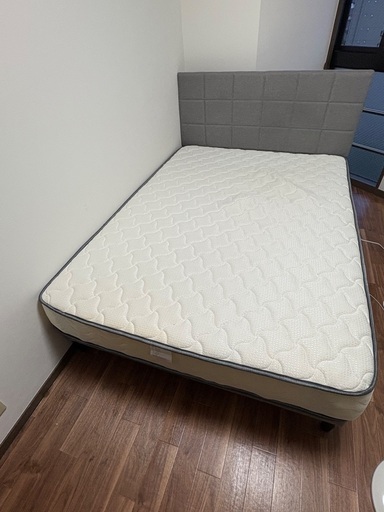 タンスのゲン マットレス ダブルとYaheetech ファブリックベッドフレーム