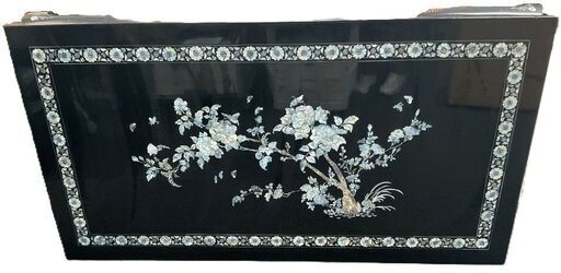 螺鈿細工テーブル ローテーブル 螺鈿細工 花