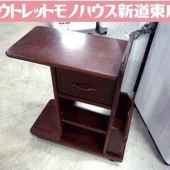 サイドテーブル ナイトテーブル キャスター付き 天板高さ 約62...