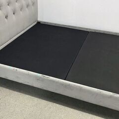 Francfranc/フランフラン ベッドフレーム ダブルサイズ ブリッサ 起毛生地 グレー インテリア 寝室 寝具 中古家具 店頭引取歓迎 R10136の画像