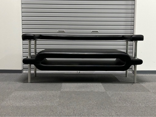 E&Y マガジンソファ 本革レザー ブラック マイケルヤング 2.5人掛けソファ