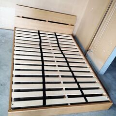 ダブルベッド 家具 ロータイプ 寝具 ベッド W141cm×D207cm×H61cm 苫小牧西店の画像