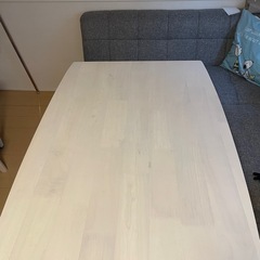 ニトリ ダイニングテーブル　ホワイトウォッシュ 120×80の画像