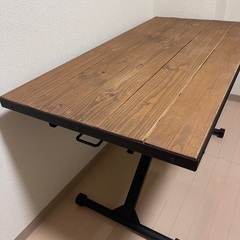 昇降テーブル　タンスのゲン　無垢材の画像