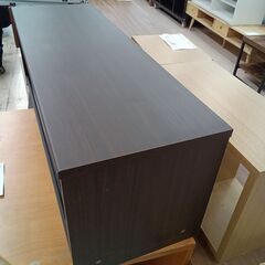 リユースのサカイ栃木店★ジモティ割あり★  TV台 ダークブラウン W100×D34×H36 クリーニング済み TC11004の画像