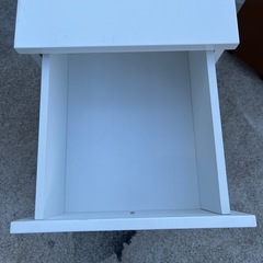 収納家具　棚　2段　キャスター付き　収納ケース　収納棚　白　ホワイト【33.5×.40×56】の画像