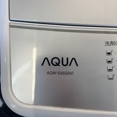 K2510-125 AQUA 洗濯機 AQW-S4M 2019年製 4.5kg 取扱説明書無し 動作確認済み キズ汚れ有りの画像