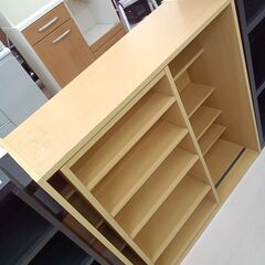 リユースのサカイ栃木店★ジモティ割あり★  可動式本棚 ベージュ W90×D34×H33.5 クリーニング済み TC11006の画像