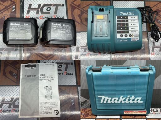 【中古】マキタ Makita TD130DRFXR 充電式インパクトドライバ バッテリ×2・充電器付き【ハンズクラフト佐賀】