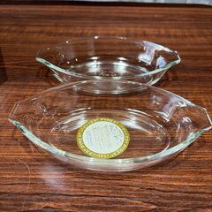 新品 PYREX パイレックス 耐熱ガラス グラタン皿/オーバル皿 2枚セットの画像